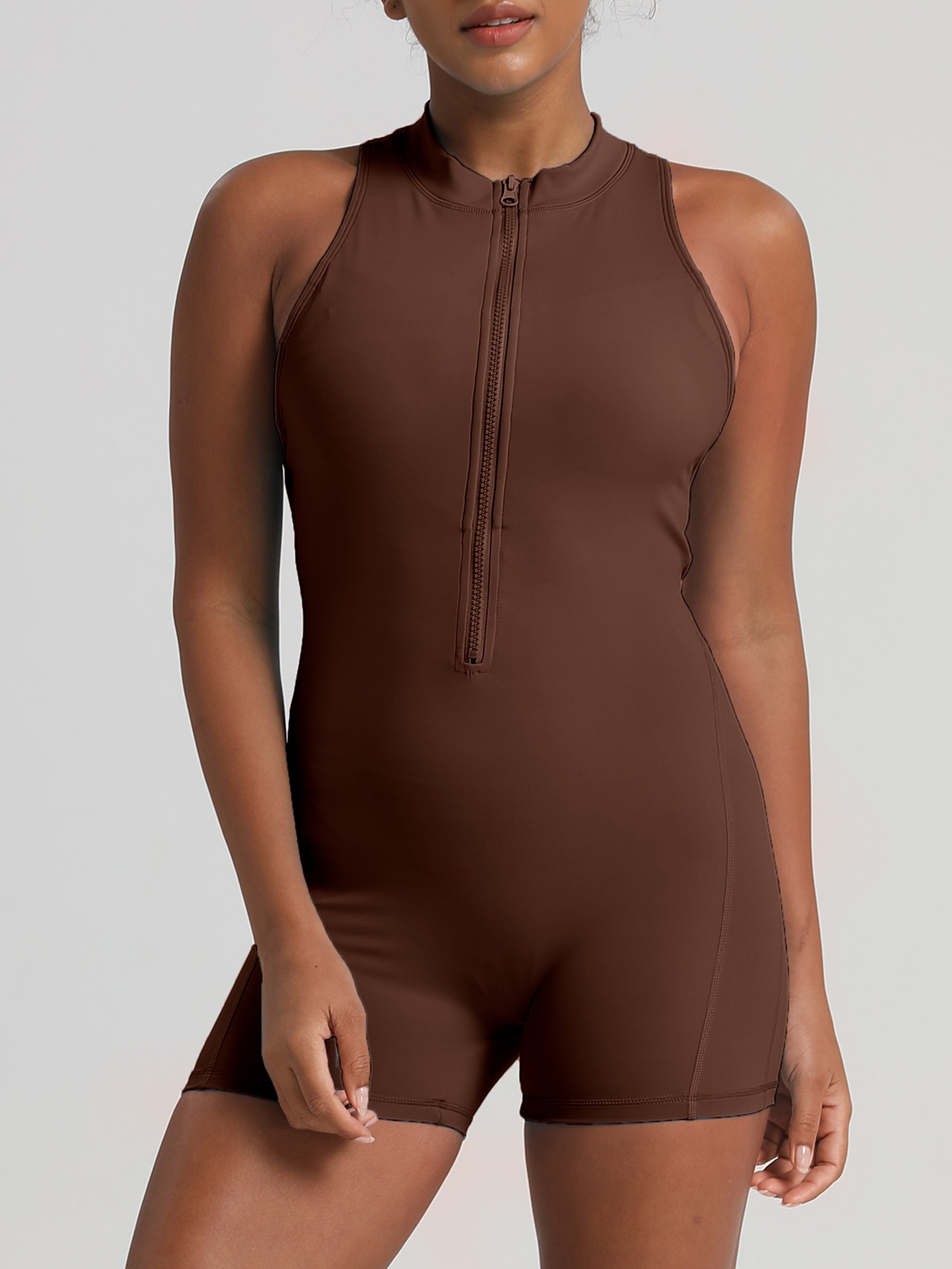 iVery "Naked-Feel" Cut-Out Back Zip-Front Jumpsuit