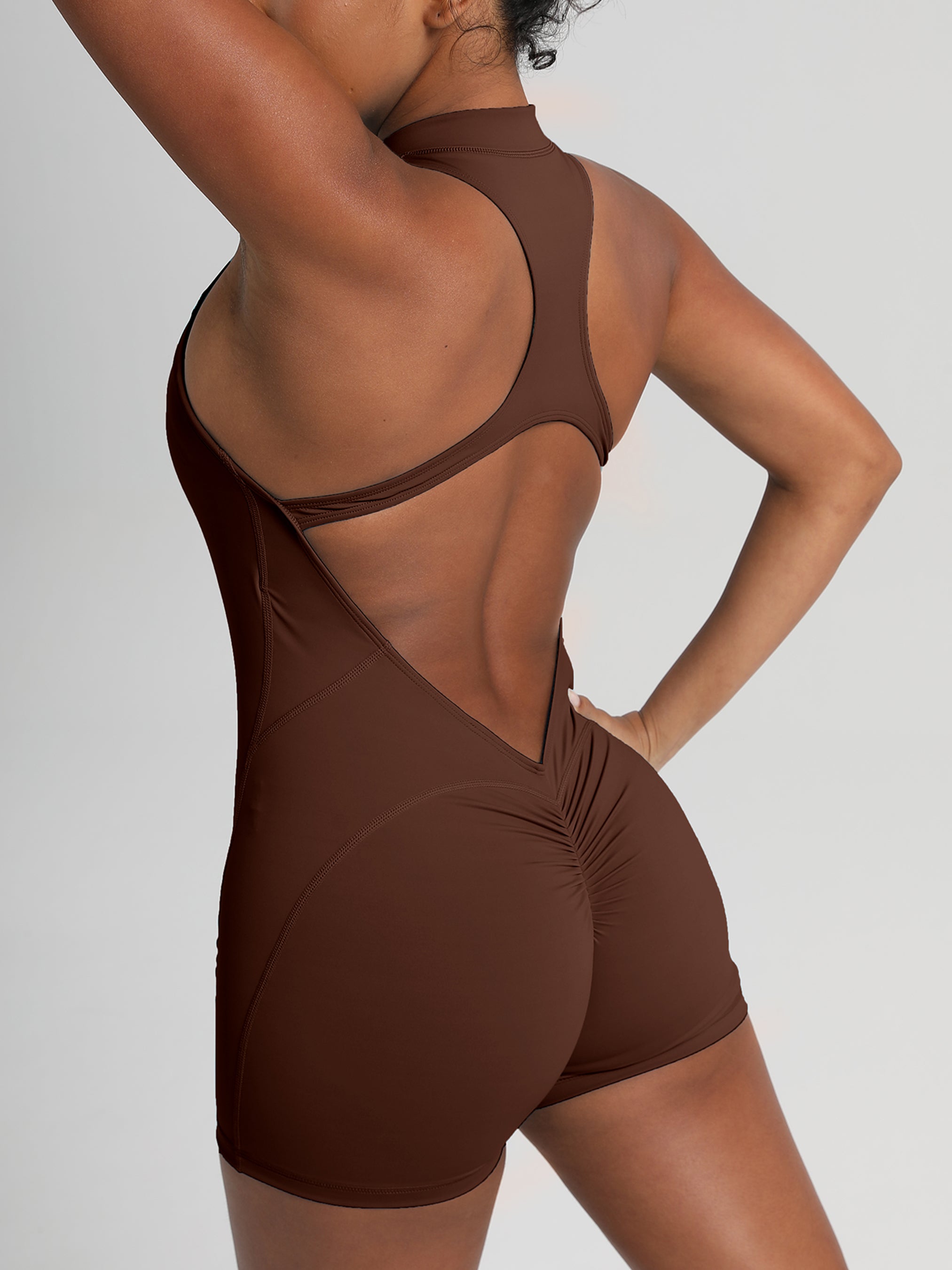 iVery "Naked-Feel" Cut-Out Back Zip-Front Jumpsuit