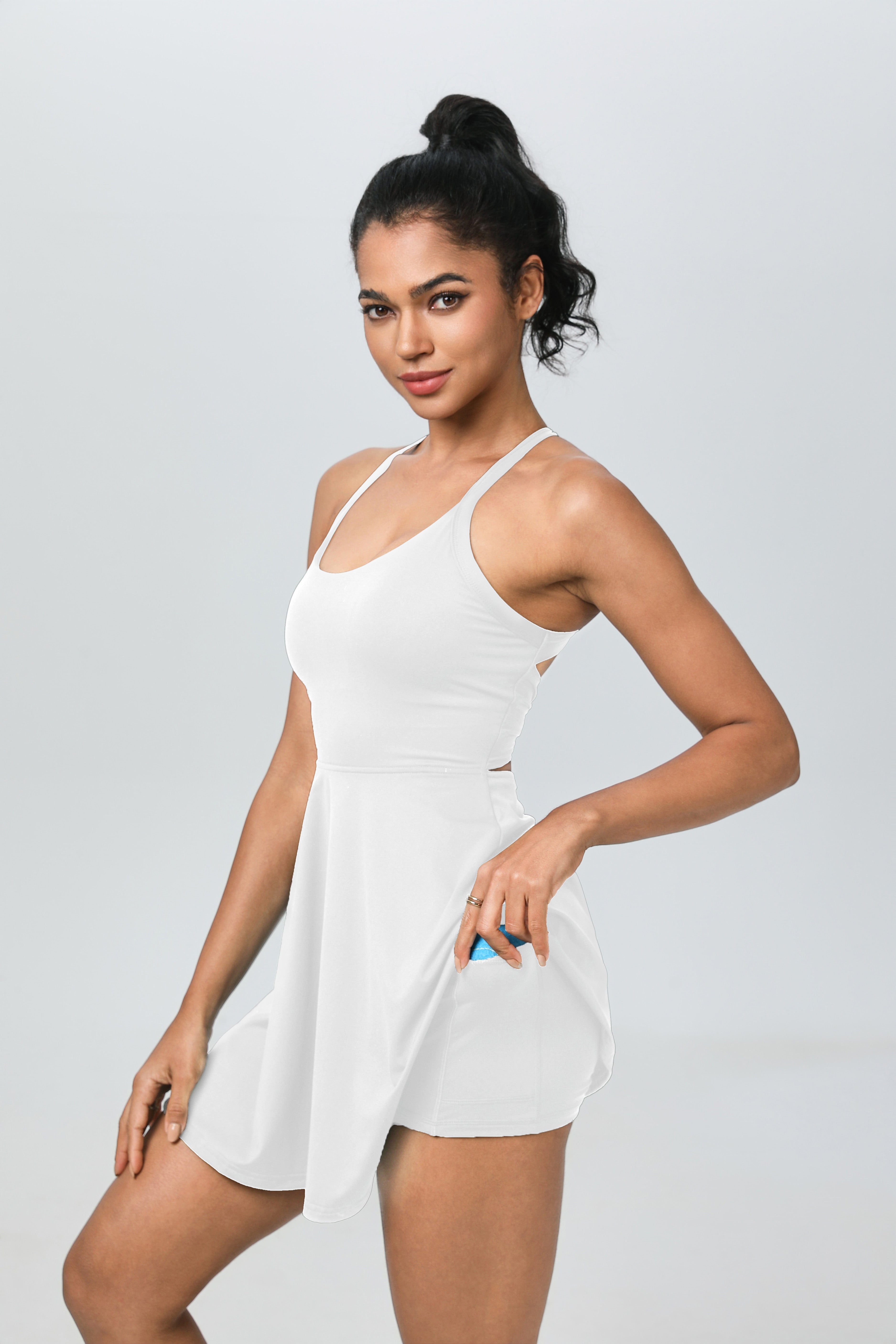 iVery Cross-Back Tennis Dress with Built-in Shorts