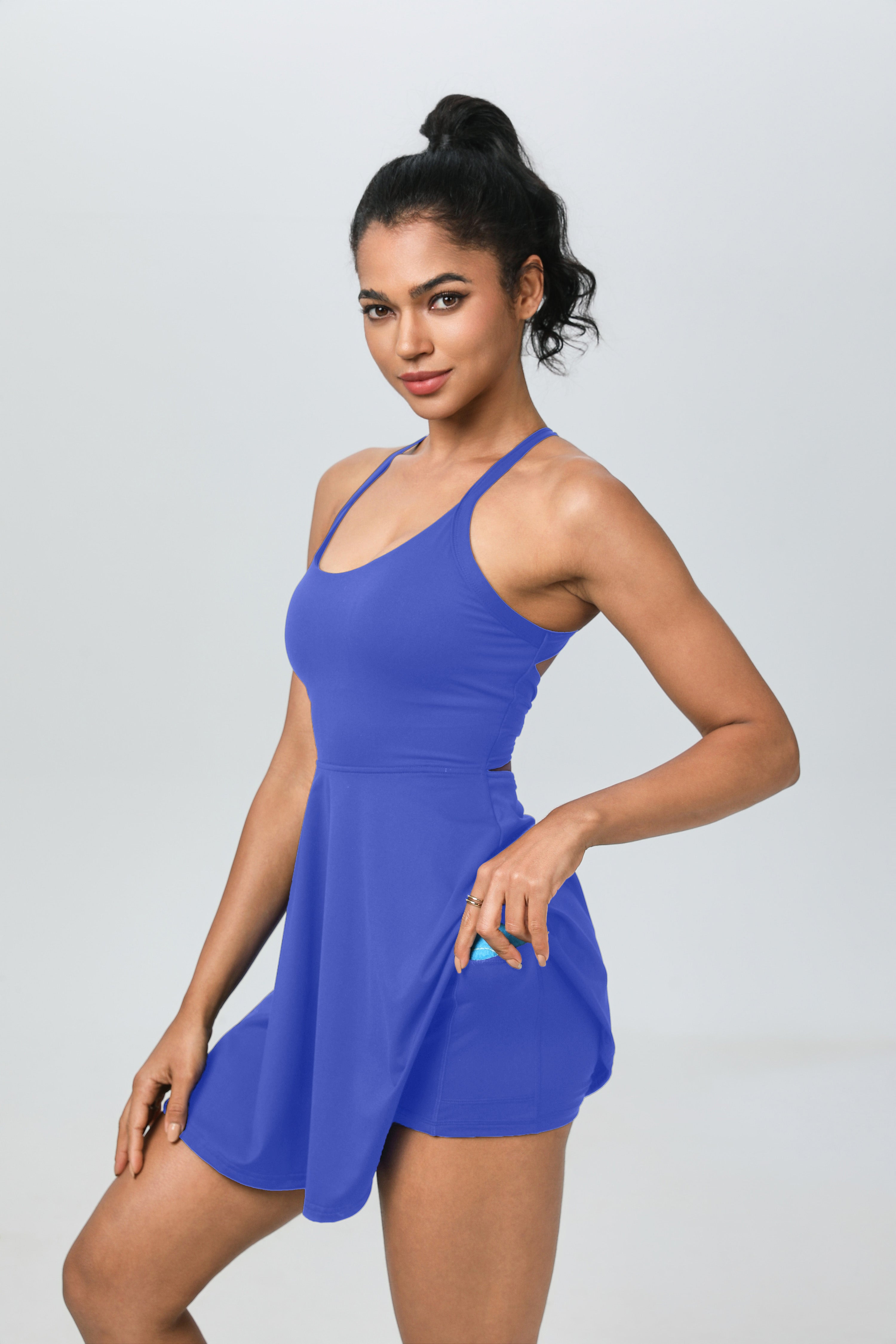 iVery Cross-Back Tennis Dress with Built-in Shorts