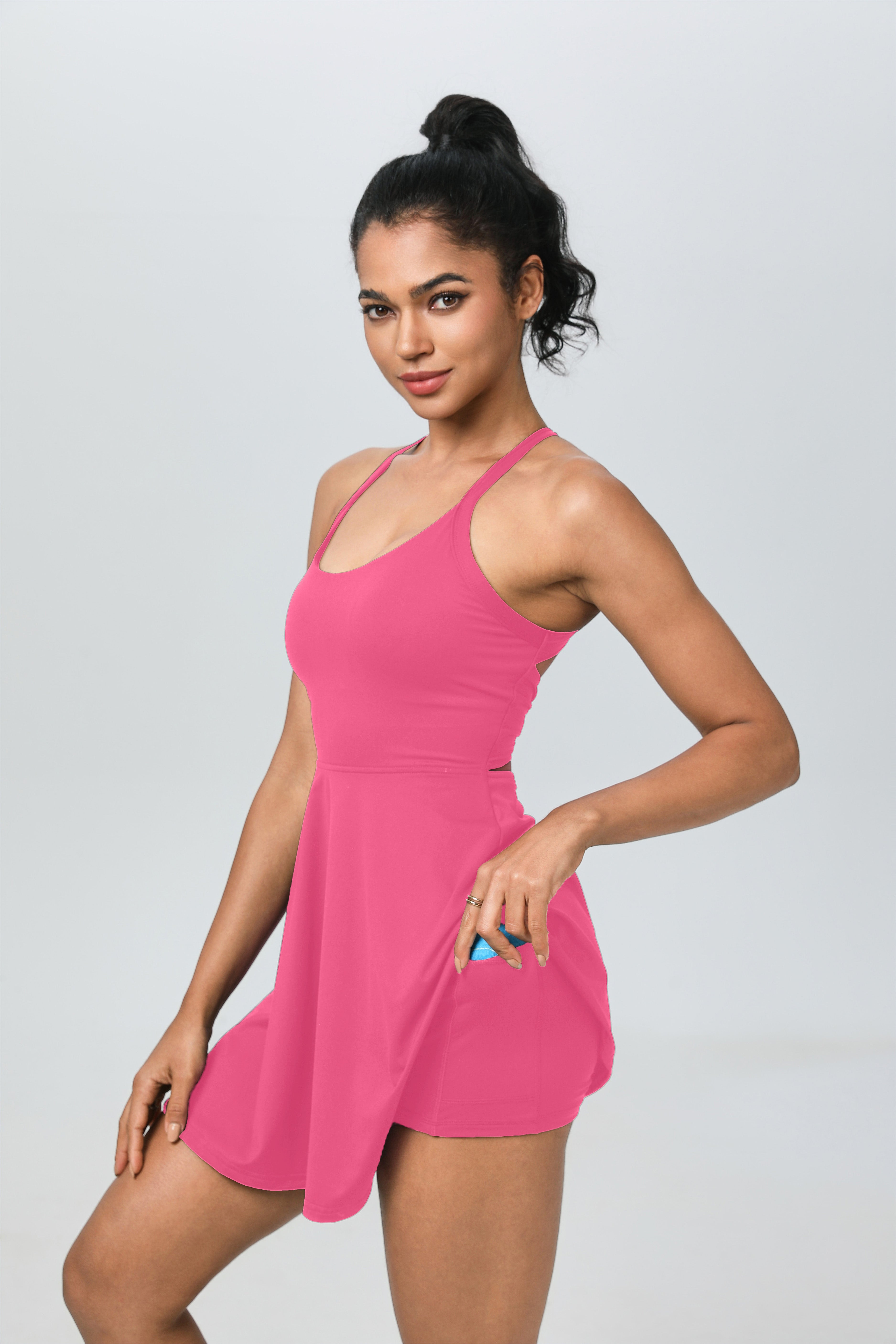 iVery Cross-Back Tennis Dress with Built-in Shorts