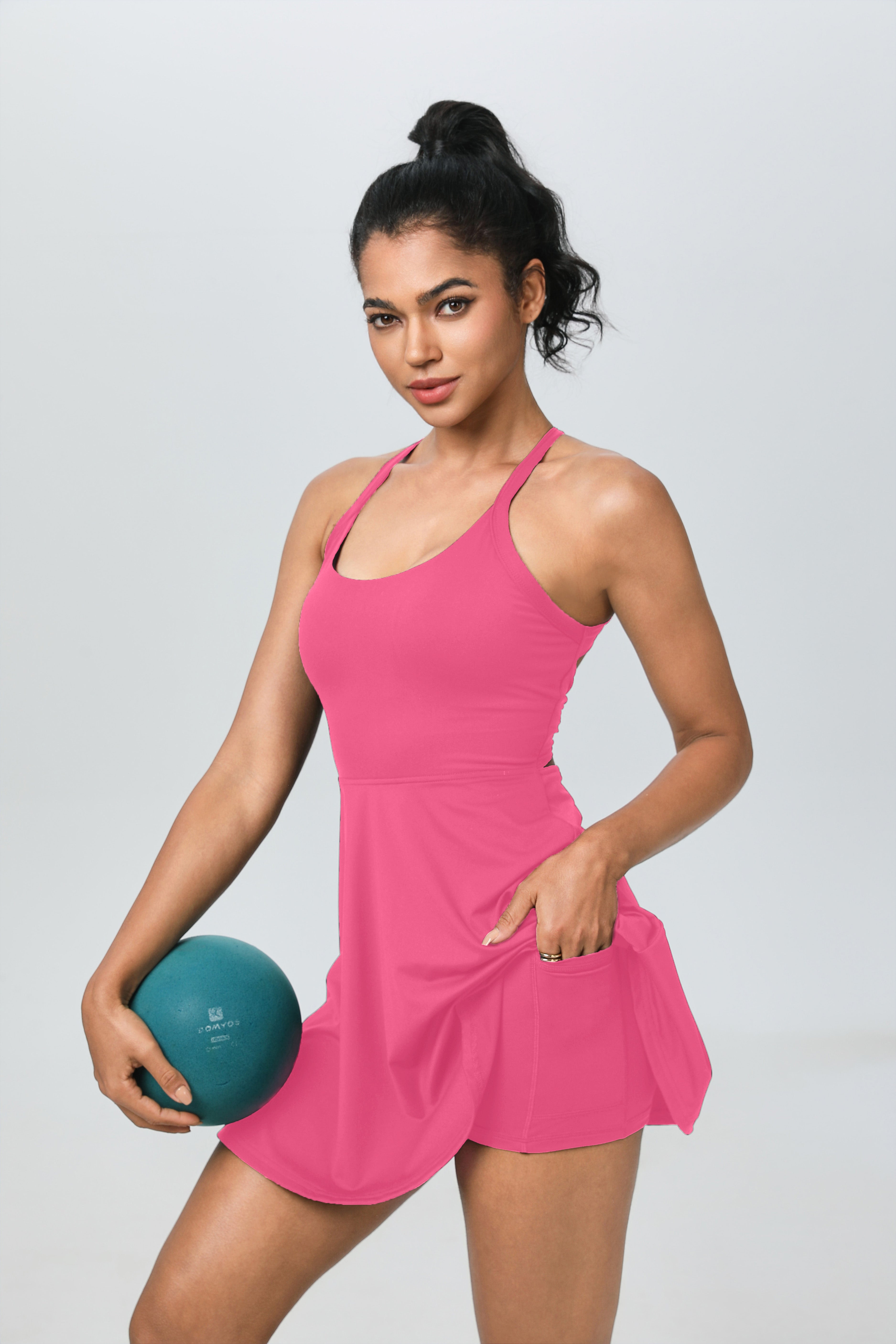 iVery Cross-Back Tennis Dress with Built-in Shorts