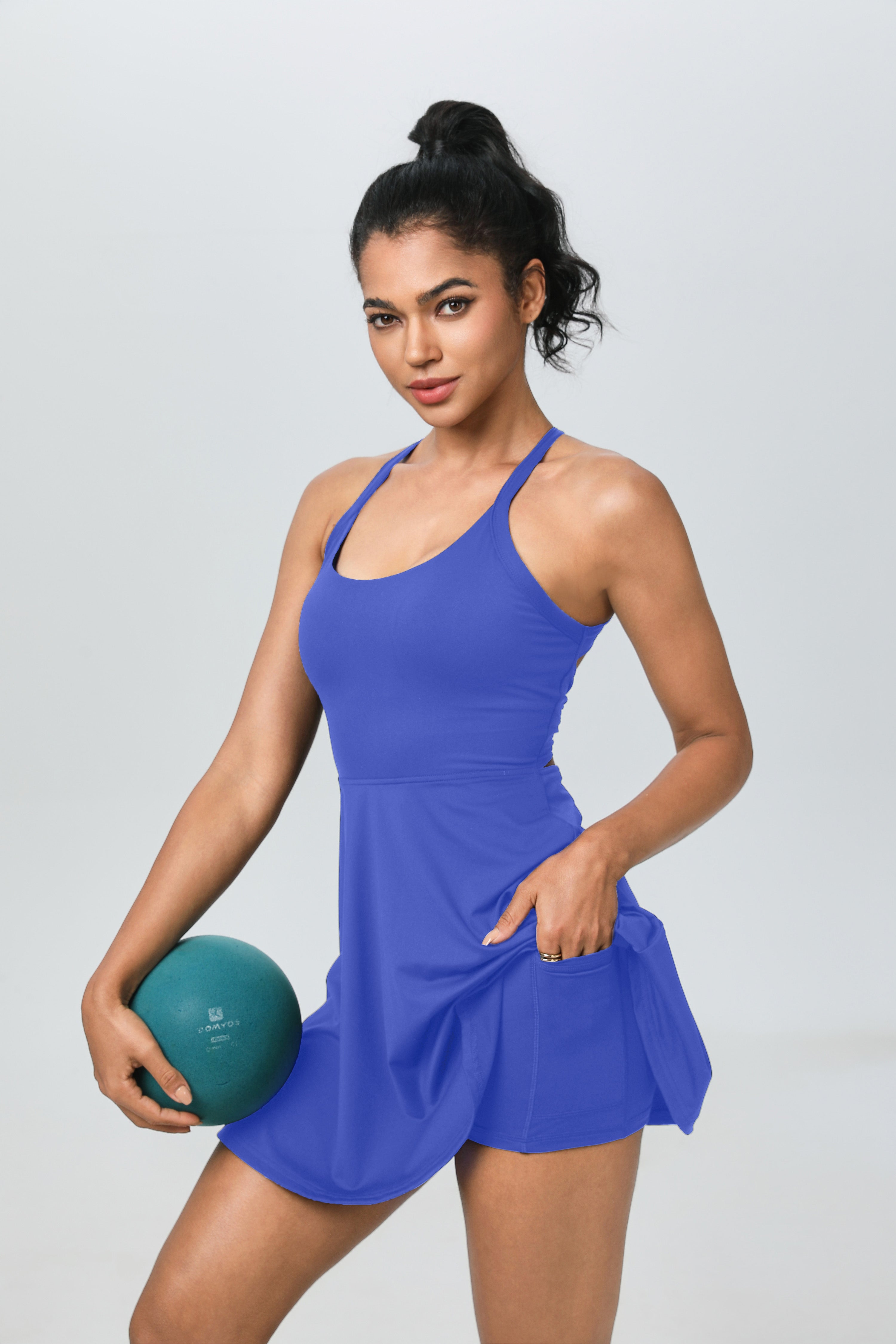 iVery Cross-Back Tennis Dress with Built-in Shorts