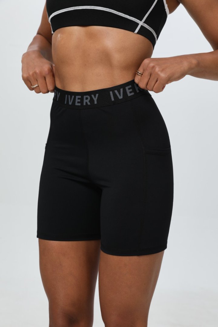 High-Waisted Compression Biker Shorts