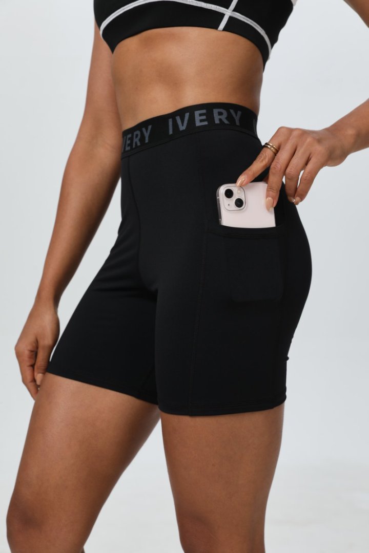 High-Waisted Compression Biker Shorts