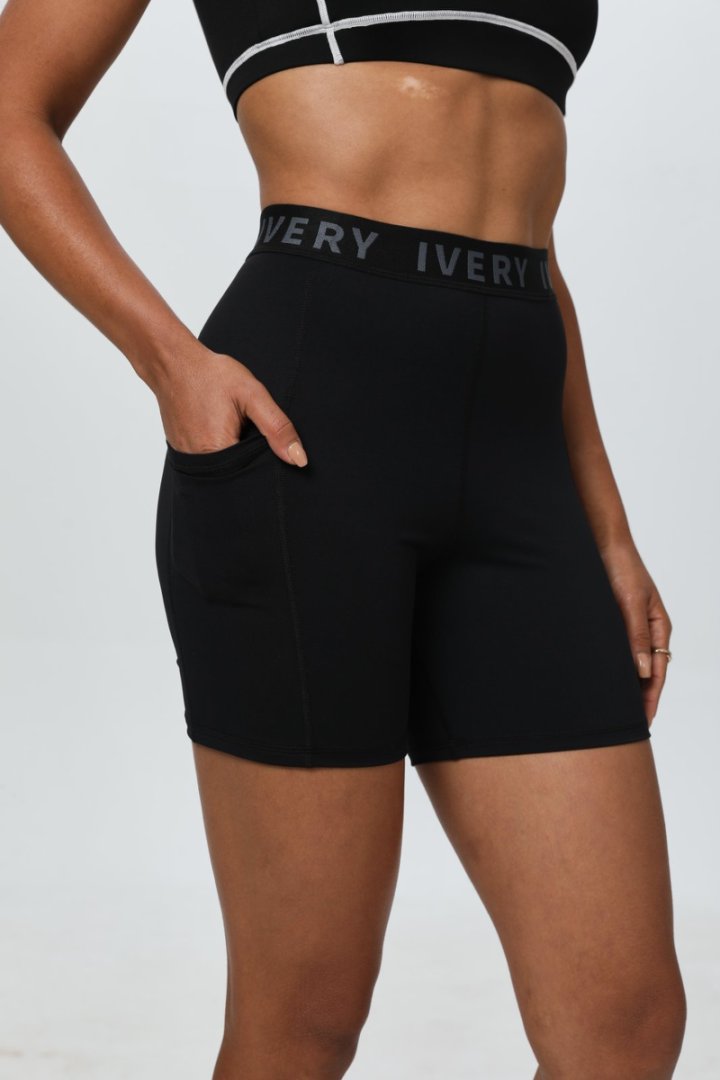 High-Waisted Compression Biker Shorts